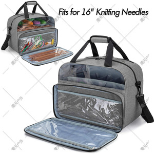 Yarn Tote Bag Gray Rectangular Transparent <b>Storage</b> For <b>Knitting</b> Supplies Craft Organization - Product Image 2