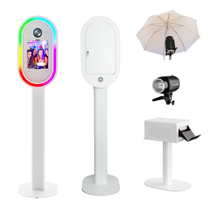 Machine <span class=keywords><strong>Photo</strong></span> Booth Ovale pour iPad avec <span class=keywords><strong>Imprimante</strong></span> <span class=keywords><strong>Instantanée</strong></span> et Ventilateur de Refroidissement, Angle de Caméra Réglable, Kiosque pour Mariages, Événements Professionnels et <span class=keywords><strong>Location</strong></span> - Product Image 2