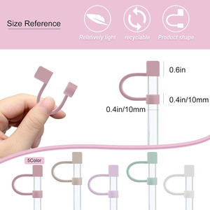 ฝาครอบหลอดซิลิโคนแบบมีสไตล์สำหรับแก้วน้ำและอุปกรณ์เครื่องดื่ม - Product Image 3