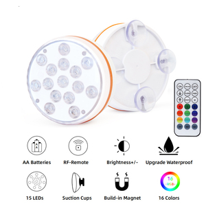 Đèn LED Chìm Điều Khiển Từ Xa Bán Chạy Với 15 Đèn LED 4 Ống Hút Tích Hợp Đèn Tắm Nam Châm Cho Bồn Tắm - Product Image 2