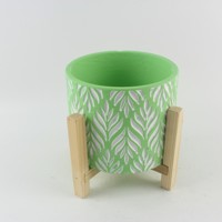 Nouveau design moderne, pots de fleurs verticaux décoratifs en ciment vert, pots de fleurs modernes et jardinières