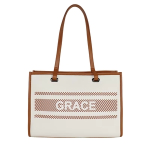 Bolsa de Playa Grande Azul Marino 2026, Bolsa de Compras Personalizada de Lona con Bordado Premium, Bolsas de Hombro para Mujer con Borlas - Product Image 4