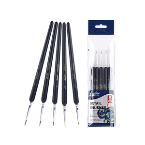 Ensemble de pinceaux miniatures 5pcs <span class=keywords><strong>pinceau</strong></span> noir mat à détails fins pour l'enseignement décrivant le matériel de cheveux en Nylon de couleur assortie - Product Image 1