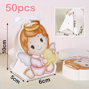 50 pz Scatole Portaconfetti per Prima Comunione Scatoline per Caramelle Battesimo Religioso Decorazioni Baby Shower God Bless per Bambino e Bambina - Product Image 2