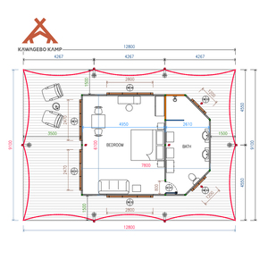 Tente Lodge <span class=keywords><strong>de</strong></span> Glamping <span class=keywords><strong>Safari</strong></span> en Toile Imperméable Double Couche Luxe Sauvage Quatre Saisons Kawagebo Kamp (KK) pour Hôtels et Complexes Hôteliers - Product Image 6