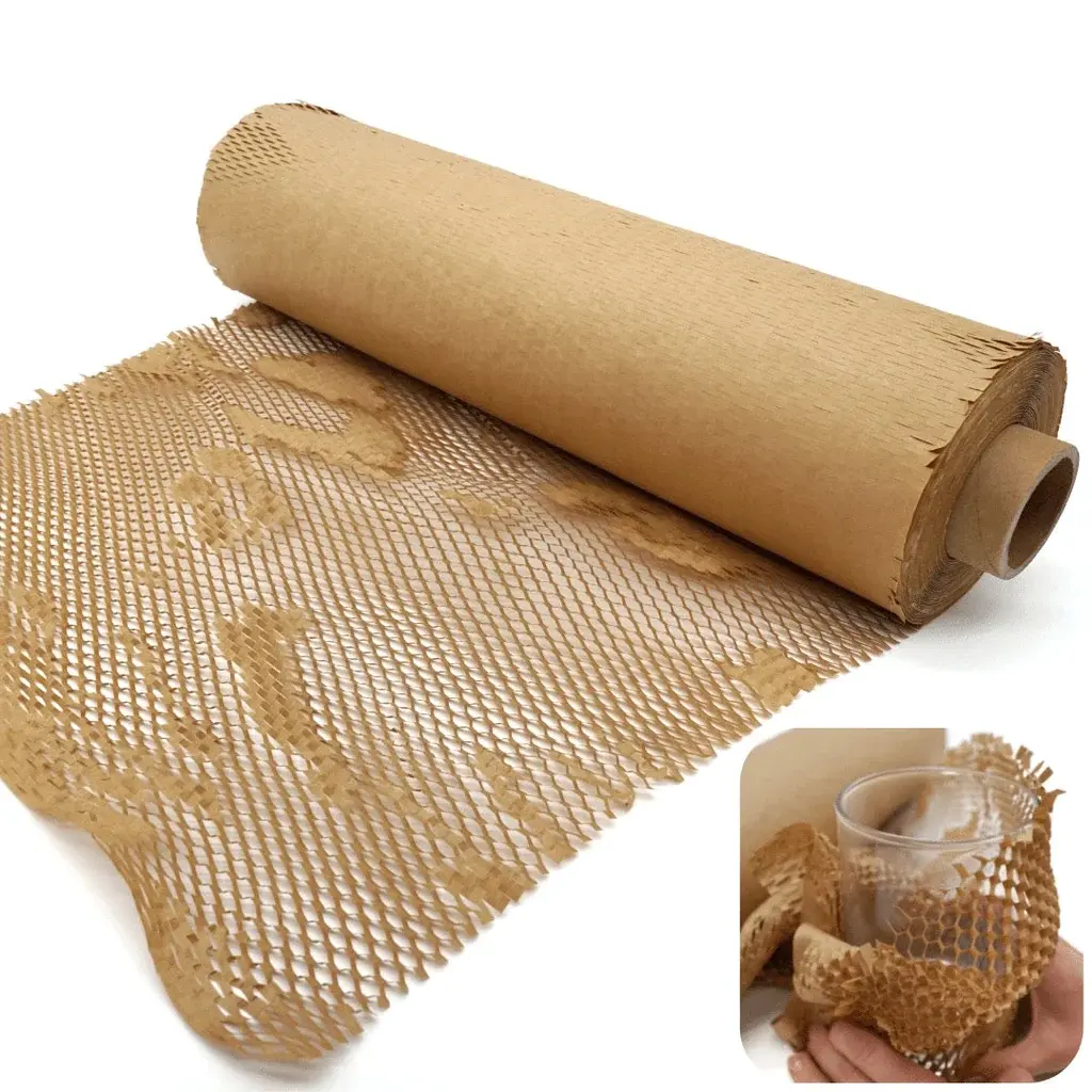 Biodegradable Eco-friendly Shockproof Wrapping Paper Recyclable Honeycomb Packaging Cushion Paper Rol For Packing Transportation