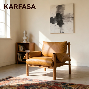 <span class=keywords><strong>Poltrona</strong></span> Moderna in Vera Pelle con Struttura in Legno Massello, Comoda per Soggiorno e Ufficio d'Hotel - Product Image 1