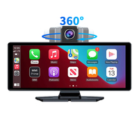 Écran de voiture portable sans fil Pnd 10,26 pouces, autoradio Android, GPS, Bluetooth, FM, fonctionnalités carte SD, tableau de bord intelligent avec DVR 360°