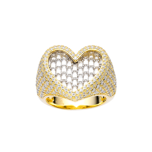 <strong>Fashion</strong> Rings <strong>Silver</strong> Heart Shape Bagguette 5A Zircon 925 <strong>Jewelry</strong> with 14K Gold Plated Ring Engagement Ring for Women - Product Image 6