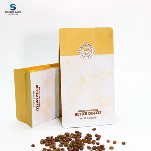 Custom Printed Stand Up Laminated Coffee Flat Bottom With Ziplock And Valve Plastic Package Flexible Packaging Coffee Bags Pouch