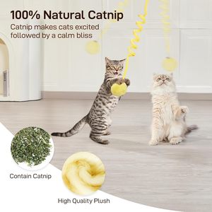 Giocattoli per Gatti in Cotone all'Ingrosso, Bastoncini con Palline di Menta Soffici e Campanelli, Interattivi e Retrattili per Gioco e Esercizio Indoor - Product Image 4