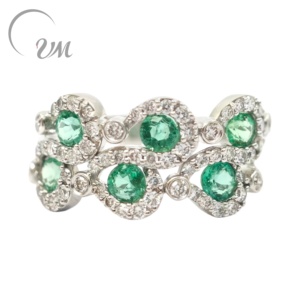 UM jewelry 18k green gemstone lab-grown <b>diamond</b> <b>ring</b>, unisex daily wear, wedding anniversary gift - Product Image 1