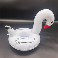 Vente en gros pas cher nouveau cygne blanc personnalisé PVC flottant jouet mini piscine boisson baignoire canette de bière gonflable glace tasse boisson porte-vin