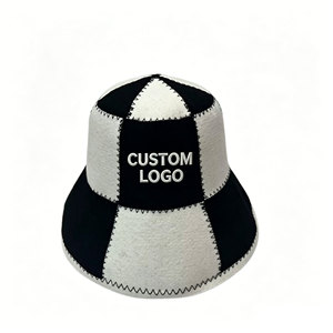 Chapeau de sauna en feutre à motif à carreaux avec logo personnalisé HKZB pour hommes et femmes - Product Image 1