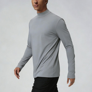COOFANDY Maglietta a Collo Alto da Uomo, Casual, Slim Fit, Manica Lunga, Leggera, Termica, Pullover - Nero Grigio Scuro - Product Image 3