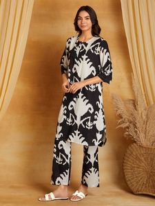 ชุดเซ็ตผ้าฝ้ายลายดอกไม้ขายดีรุ่นใหม่ล่าสุดสำหรับผู้หญิง สไตล์ชาติพันธุ์ วัสดุรีไซเคิล เหมาะสำหรับงานปาร์ตี้ ฤดูใบไม้ผลิและฤดูร้อน - Product Image 3