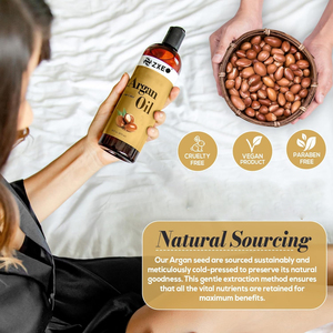 Aceite de Argán Natural de Marruecos Natural Riches, 16 oz, para Cabello Dañado y Áspero, Aceite de Argán Puro de Marruecos Prensado en Frío para Cabello, Rostro y Cuerpo - Product Image 3