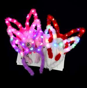 New phục sinh Phát Sáng Led Bunny headdress sang trọng buổi hòa nhạc bên tai thỏ headdress tóc Bands LED ánh sáng - Product Image 5