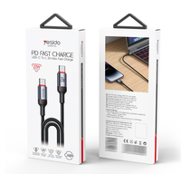 Yeisdo kabel Data lampu LED, kabel Data daya, kabel kepang 48 untai, Tipe C ke IP, pengisian cepat 2M 27W CA184
