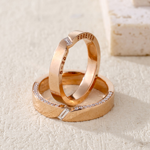 Vente en gros Alliance en or rose 18 carats Qualité Diamant naturel Cadeau classique romantique pour petite amie Saint Valentin Fête - Product Image 6