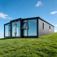 Villa modulaire préfabriquée en structure acier de 40 pieds, grande surface, hôtel de luxe pour station balnéaire, maison conteneur extensible