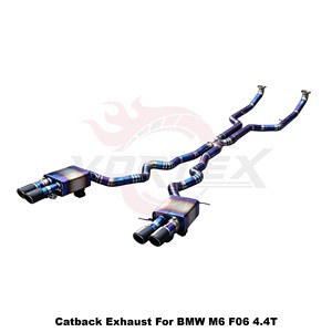 Système d'échappement en titane Vortex Performance compatible avec BMW M6 F06 4.4T 2011-2016, silencieux de tuning Catback avec soupape à vide bleue - Product Image 2