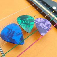 Plectres de guitare en plastique colorés, lot de 6, avec support en carton, pour basse, ukulélé, guitare électrique
