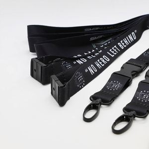 Custom Over Print Dye Sublimation Polyester Lanyard with Breakaway Buckle Metal Swivel <b>Hook</b> for ID Badge Event Promotion Gift - Product Image 3