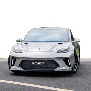 Kit carrosserie de style Hacker pour <span class=keywords><strong>Tesla</strong></span> Model 3, comprenant pare-chocs avant, pare-chocs arrière, jupes latérales et capot pour <span class=keywords><strong>Tesla</strong></span> Model 3. - Product Image 3