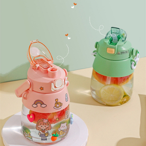 1000ml trẻ em lớn cô gái khả năng chịu nhiệt độ cao nhựa chống thả dễ thương thể thao và tập thể dục bụng lớn cup - Product Image 2