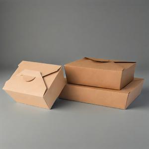 Contenedores de Comida para Llevar de Tamaño Personalizado, Contenedores Desechables de Papel Kraft, Cajas de Papel Kraft para Llevar - Product Image 4