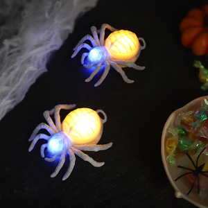Luz de noche de araña brillante LED simulada al por mayor para decoración de fiesta de Halloween accesorio fotográfico de atmósfera de terror - Product Image 1
