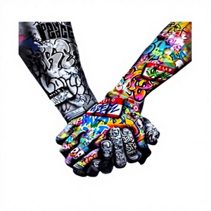 UNIART Stampe d'Arte Murale Still Life di <span class=keywords><strong>Banksy</strong></span>, Poster Ispirazionale con Gesto a V della Vittoria, Stampa Digitale su Tela di Lusso - Product Image 3