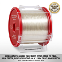 Fibra Óptica Monomodo G657A2 de 0.25mm, Núcleo de Fibra Óptica 9/125 SM, Transmisión Estable, Directo de Fábrica, Bobina de 50.4km/60.4km