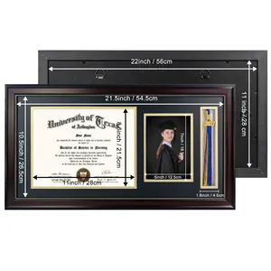 Màu nâu giấy chứng nhận tốt nghiệp khung PS độ khung cho bằng tốt nghiệp & hình ảnh tốt nghiệp với con dấu Huy Chương Đại học