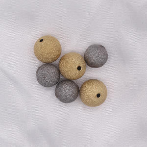 Cuentas Metálicas Esmeriladas Chapadas en Oro de 10 mm, Cuentas Redondas para Hacer Pulseras, Componentes de Joyería que Conservan el Color - Product Image 1