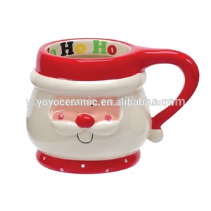 Tazza da Caffè in Ceramica Rossa a Forma di Babbo Natale, Regalo Natalizio, Tazza per Latte Rossa/Bianca, Decorazione Natalizia da Interni 16oz - Product Image 5