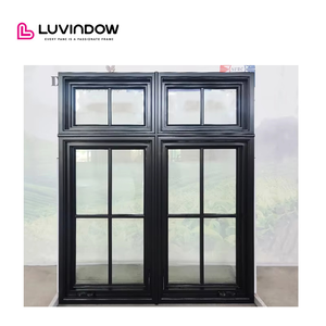 Luvindow Residential Tennessee Project Low-E <b>Glass</b> Casement Window Save Energy Thermal Break Aluminium Crank Open Window - Product Image 4