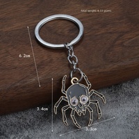 Porte-clés fantaisie personnalisé pour Halloween, avec yeux mobiles, araignée, crâne, accessoires de bijoux, pendentifs en alliage de zinc, sur mesure