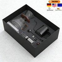 Klam – Meilleure vente : Ensemble cadeau de moulin à café et pot à café classique moderne avec logo personnalisé, construction en métal et verre de qualité supérieure, portable et durable