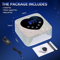 Lampe UV à LED 72W rechargeable scintillante sans fil pour le séchage des ongles avec 5 réglages de minuterie
