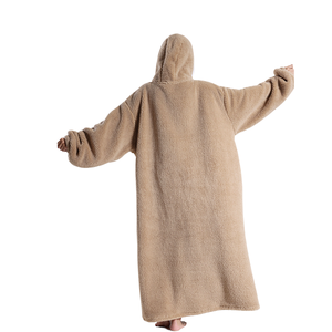Factory Custom Printing Oversized <strong>Long</strong> Wearable Sherpa Flannel Fleece TV Cuddle <strong>Snuggle</strong> Blanket with Sleeves and Pockets <strong>Hoodie</strong> - Product Image 6