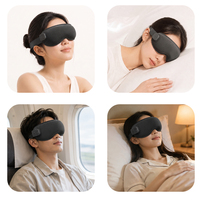 Masque de massage oculaire sans fil avec 3 niveaux de chauffage, massage par vibration et sangle Velcro réglable