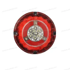 PK11628 For Car Lorry Truck Trailer 10-30V New Strobe Reverse Brake Stop Turn Signal Running Lights Led Round Rear Tail Light