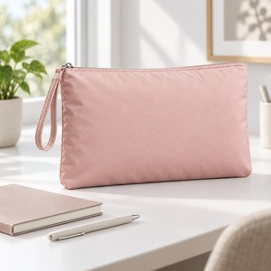 Clutch <b>Bag</b> Oversized Nylon Pouch Clutch with Wrist Loop Zip Top 30x20cm Women Custom Logo - Product Image 1