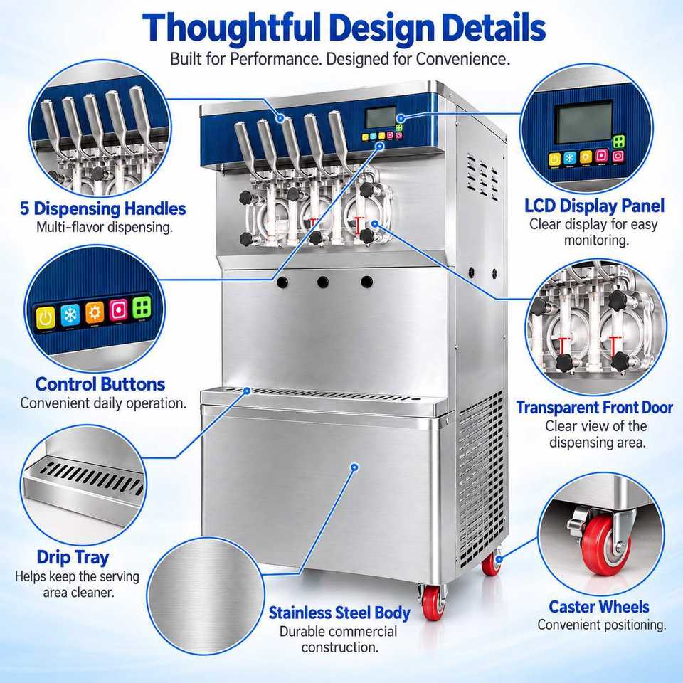 Commercial Ice Cream Machine Soft Ice Cream Making Machine with Factory ...