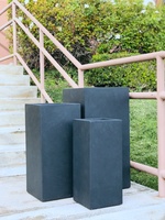 Poids léger carré élevé extérieur avec des pots d'usine concrets matériels favorables à l'environnement de couleur naturelle