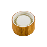 Gobelet en verre écologique de haute qualité avec couvercle en bambou, bouteille d'eau en gros avec bouchon à bec, bouteille à boire en bois et en verre