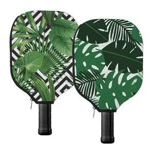 Biểu Tượng Tùy Chỉnh PU Da Neoprene Pickleball Mái Chèo Bìa Vợt Dưa Bóng Bao Gồm Túi Phụ Kiện Trống