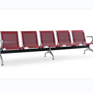 Sillas de espera Ssyou, fila de asientos con estructura metálica azul y reposabrazos para uso público en aeropuertos, hospitales y estaciones. - Product Image 3